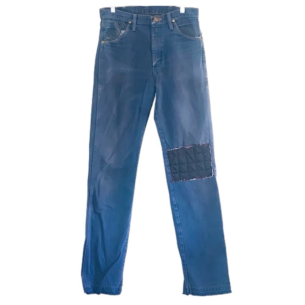 Wrangler | Vintage western straight leg denim high rise jeans patched si…